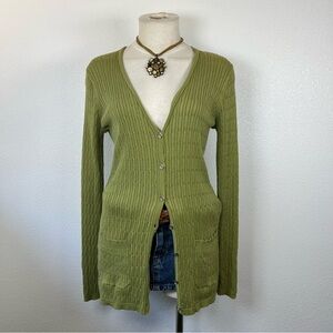Green Women's Cardigan Sweater